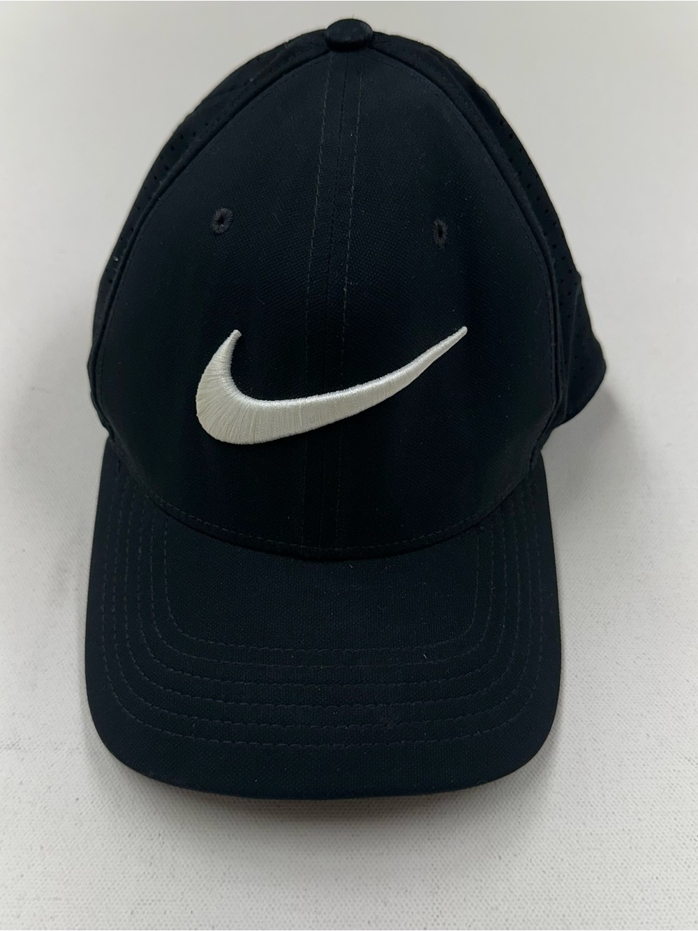 Nike Classic 99 Hat Cap Perforated Swoosh Flex Dri-Fit Black L/XL Golf Running